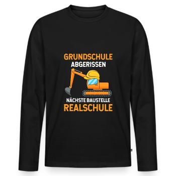 Grundschulabschluss Realschule Einschulung 5Klasse - Männer Premium Bio Langarmshirt - Schwarz - Vorne - Nico (187cm)