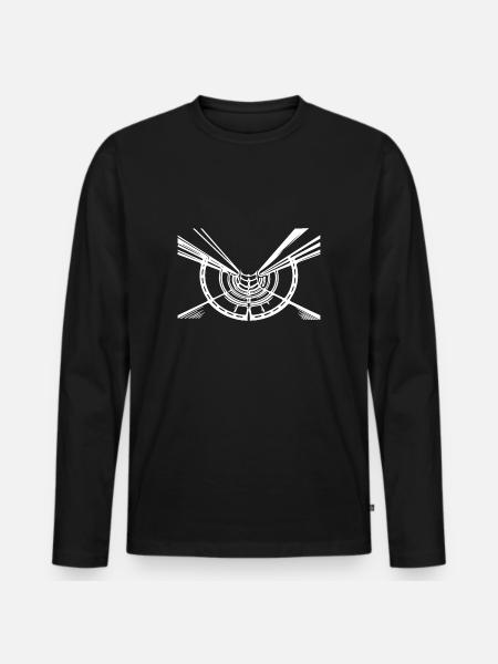 Geometric Lines Hull Circle View - Men's Premium Organic Long Sleeve Shirt - black