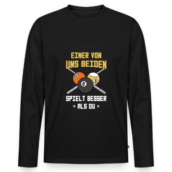 Billardkugeln Sport Pool Kneipensport Billard - Männer Premium Bio Langarmshirt - Schwarz - Vorne - Nico (187cm)