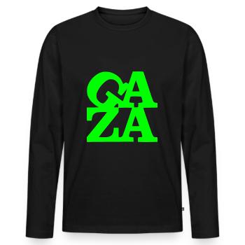 Gaza - Men's Premium Organic Long Sleeve Shirt - black - Front - Nico (187cm)