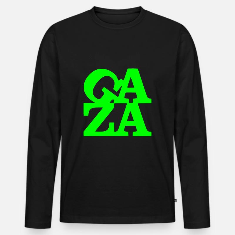 Gaza - Männer Premium Bio Langarmshirt - Schwarz
