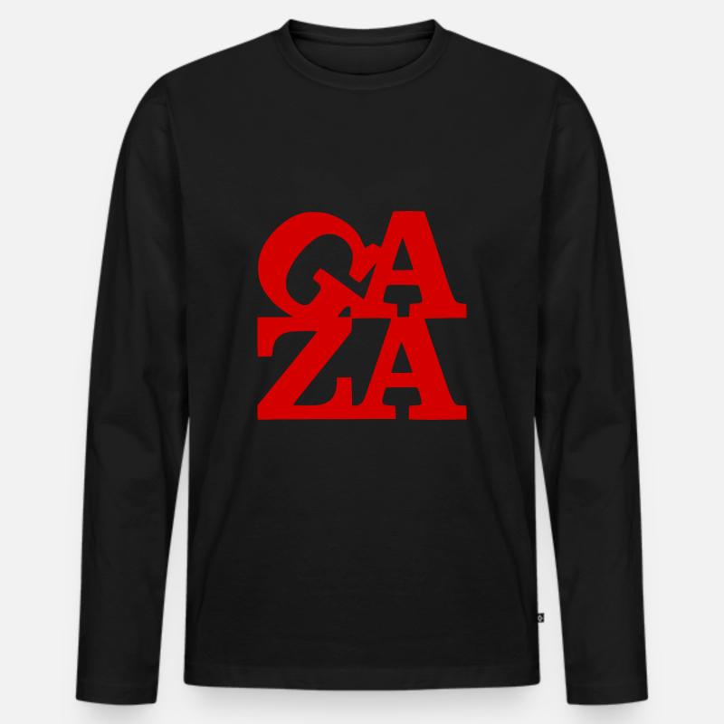 Gaza - Männer Premium Bio Langarmshirt - Schwarz