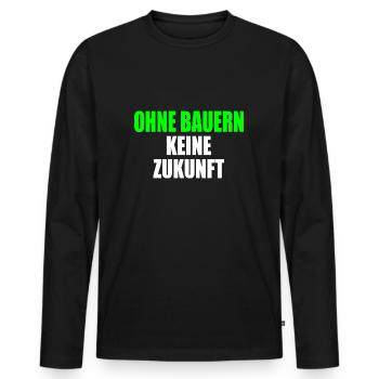 ohne bauern keine zukunft - Männer Premium Bio Langarmshirt - Schwarz - Vorne - Nico (187cm)