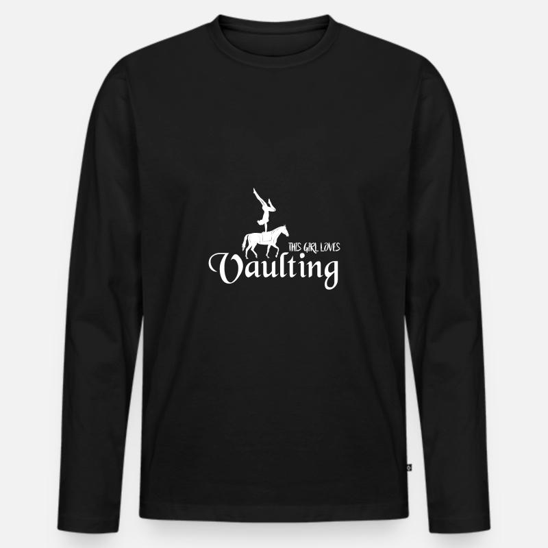 Voltigieren Pferd - Männer Premium Bio Langarmshirt - Schwarz