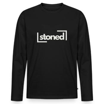 Stoned - Men's Premium Organic Long Sleeve Shirt - black - Front - Nico (187cm)