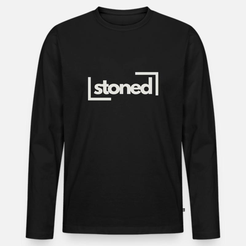 stoned - Männer Premium Bio Langarmshirt - Schwarz