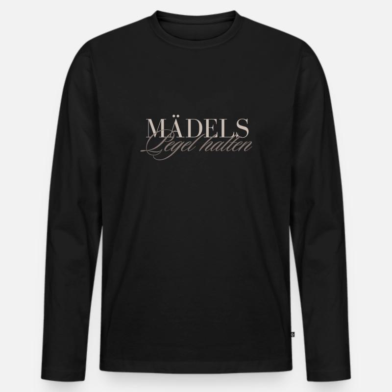 Mädels Pegel halten - Männer Premium Bio Langarmshirt - Schwarz