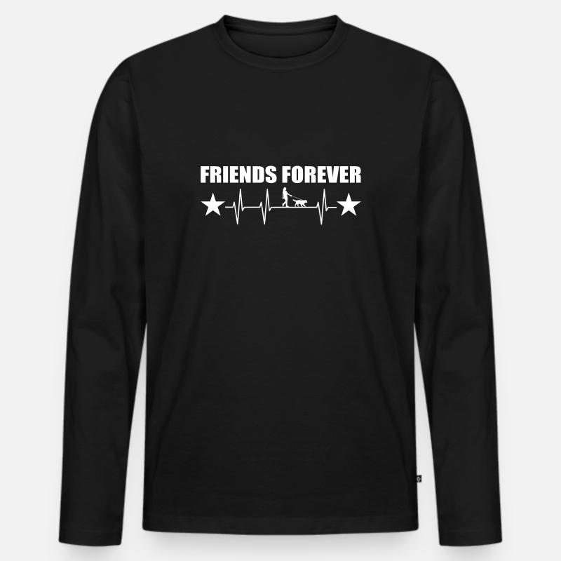 Hund - Männer Premium Bio Langarmshirt - Schwarz