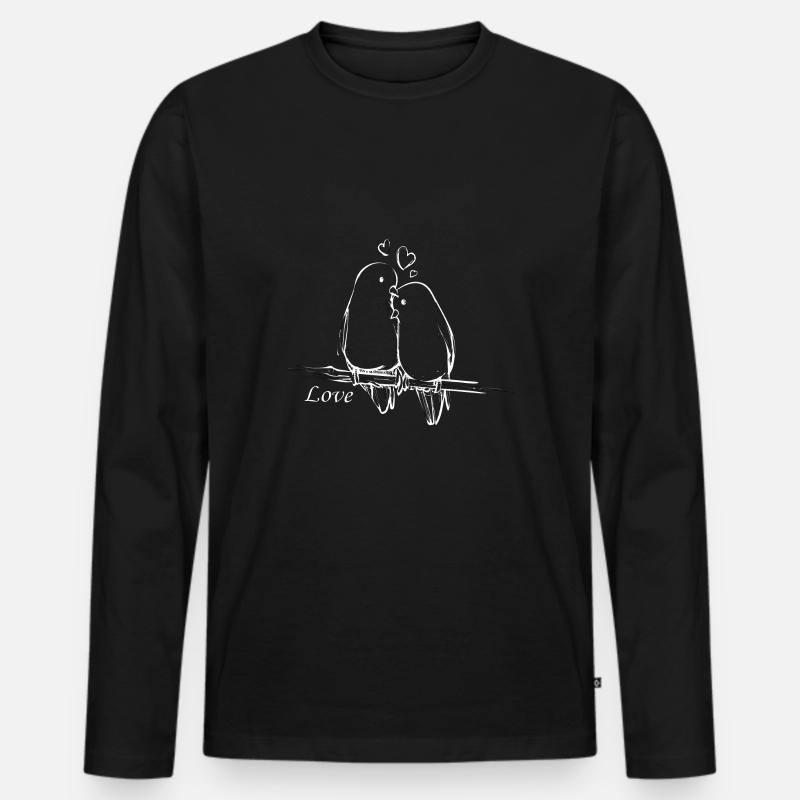 Liebe - Männer Premium Bio Langarmshirt - Schwarz