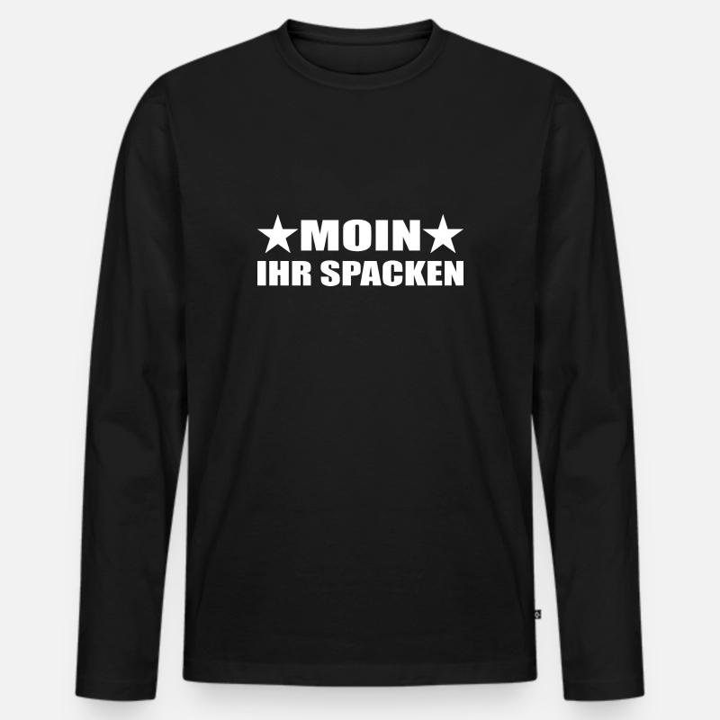 Moin - Männer Premium Bio Langarmshirt - Schwarz