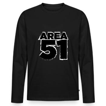 Area 51 - Design - Men's Premium Organic Long Sleeve Shirt - black - Front - Nico (187cm)