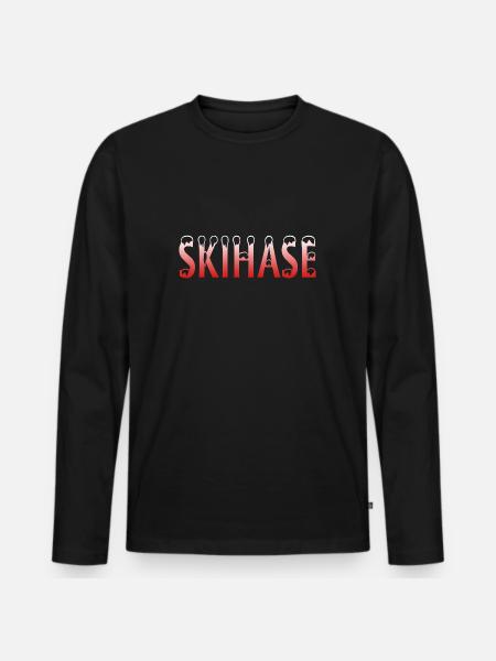 Skihase - Männer Premium Bio Langarmshirt - Schwarz