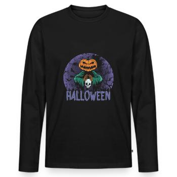 Halloween - T-shirt manches longues Premium bio Homme - noir - Devant - Nico (187cm)