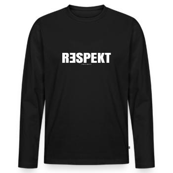 R3spekt Respekt Respect - Männer Premium Bio Langarmshirt - Schwarz - Vorne - Nico (187cm)