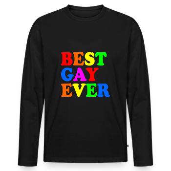 Best gay ever - T-shirt manches longues Premium bio Homme - noir - Devant - Nico (187cm)