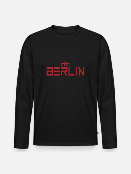 Berlin - Männer Premium Bio Langarmshirt - Schwarz