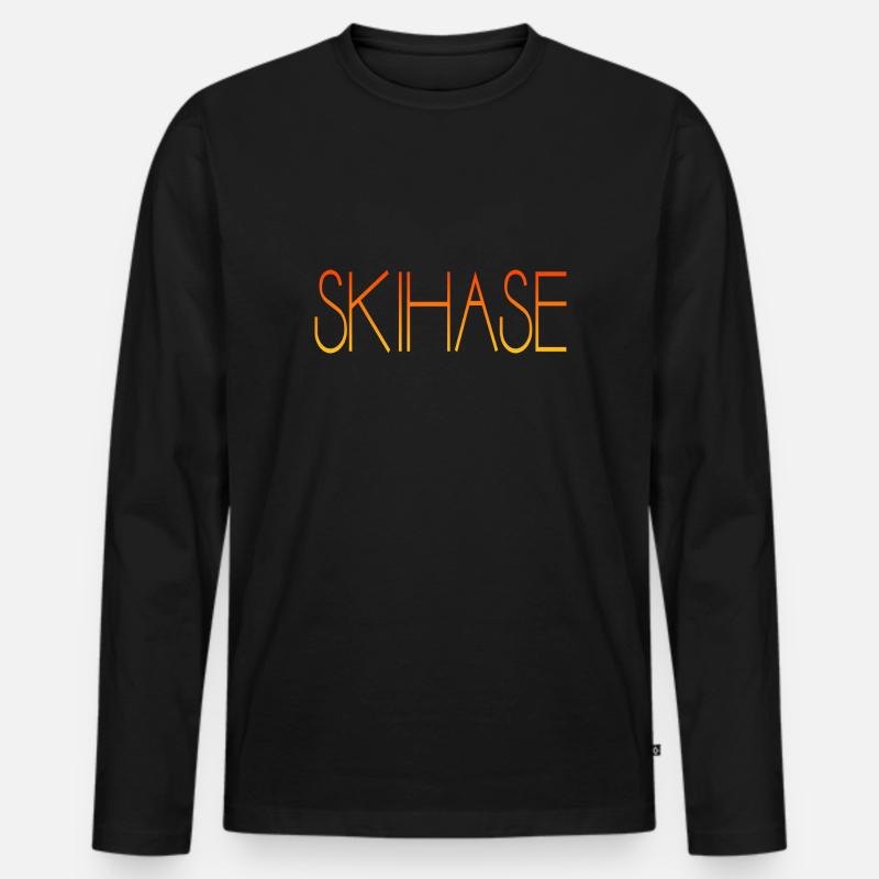 Skihase Ski Geschenkidee - Männer Premium Bio Langarmshirt - Schwarz