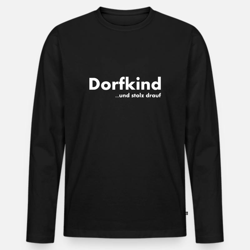 Dorfkind - Männer Premium Bio Langarmshirt - Schwarz