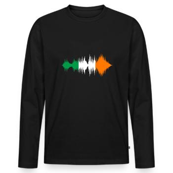 Irland Flagge Vintage Irische Fahne Dublin - Männer Premium Bio Langarmshirt - Schwarz - Vorne - Nico (187cm)