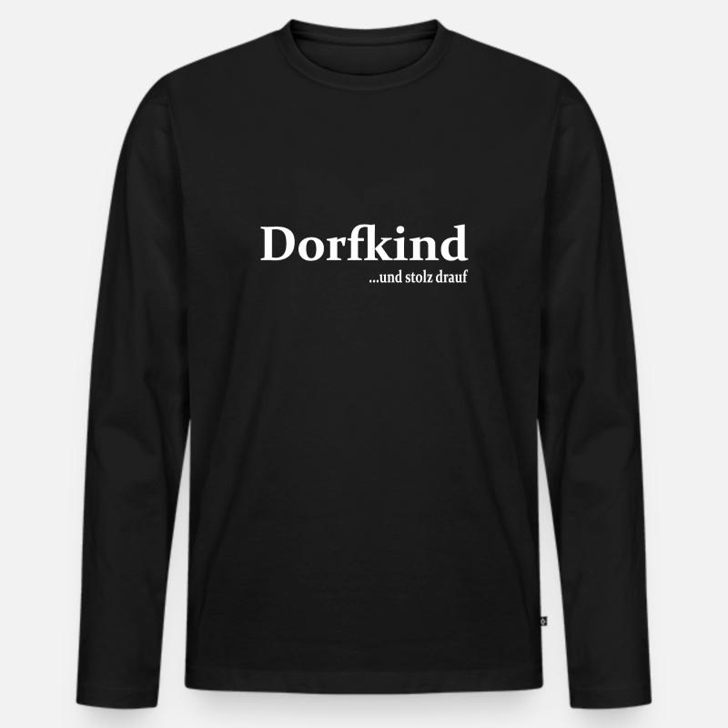 Dorfkind - Männer Premium Bio Langarmshirt - Schwarz