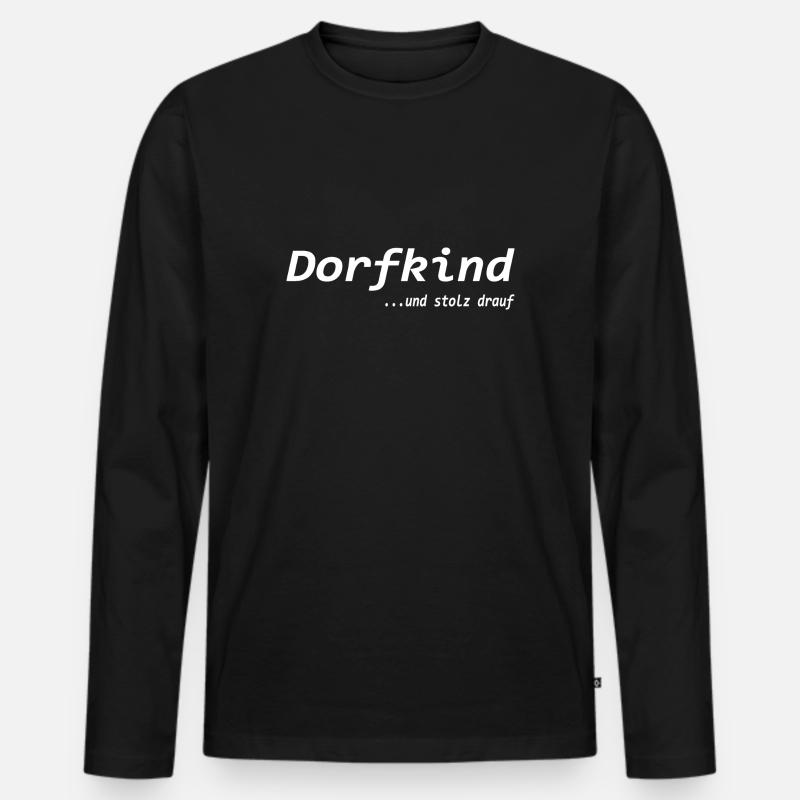 Dorfkind - Männer Premium Bio Langarmshirt - Schwarz