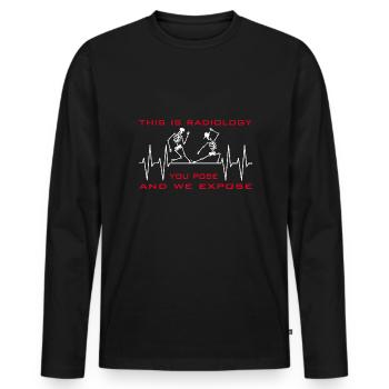 Radiologie tanzende Skelette auf Kardiogramm - Männer Premium Bio Langarmshirt - Schwarz - Vorne - Nico (187cm)
