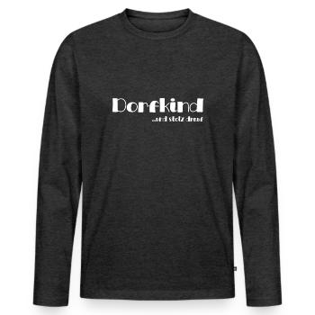 Dorfkind - Männer Premium Bio Langarmshirt - Anthrazit meliert - Vorne - Nico (187cm)