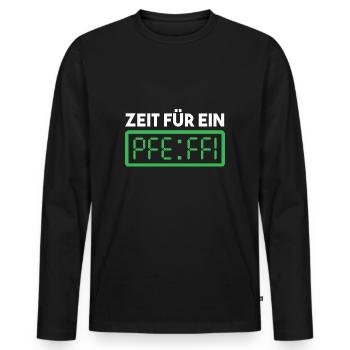 Zeit für ein Pfeffi Pfefferminz Likör Saufen JGA - Männer Premium Bio Langarmshirt - Schwarz - Vorne - Nico (187cm)