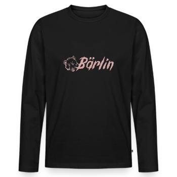 Berlin mit Bär...Bärlin - Männer Premium Bio Langarmshirt - Schwarz - Vorne - Nico (187cm)