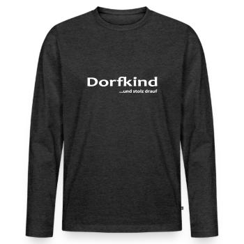 Dorfkind - Männer Premium Bio Langarmshirt - Anthrazit meliert - Vorne - Nico (187cm)