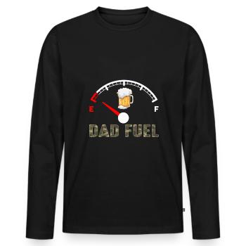 Dad Fuel Beer Dad Fathers Day - Männer Premium Bio Langarmshirt - Schwarz - Vorne - Nico (187cm)