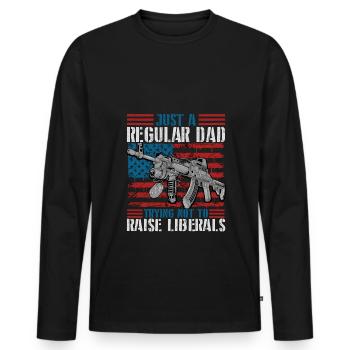 Trying Not To Raise Liberals - Men's Premium Organic Long Sleeve Shirt - black - Front - Nico (187cm)