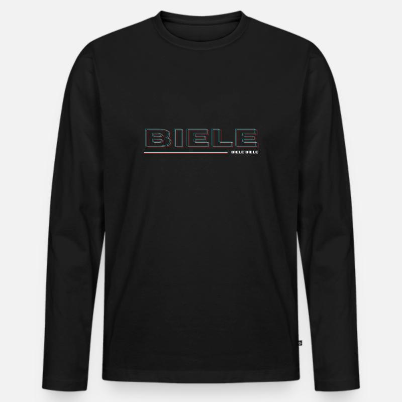 BIELE BIELE BIELE - Endlaser Edition - Männer Premium Bio Langarmshirt - Schwarz