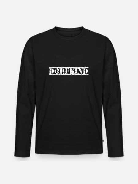 Dorfkind - Männer Premium Bio Langarmshirt - Schwarz