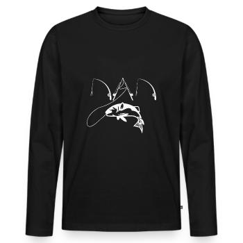 The fisherman dad - Men's Premium Organic Long Sleeve Shirt - black - Front - Nico (187cm)