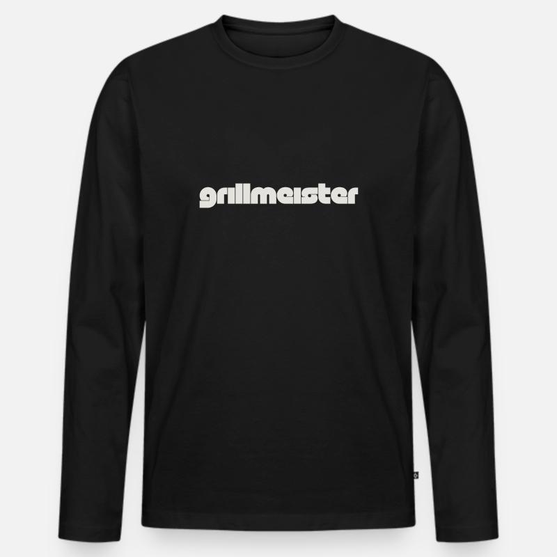 Grillmeister - Männer Premium Bio Langarmshirt - Schwarz