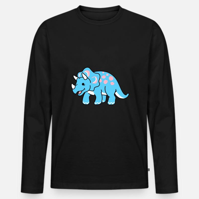 Trans Pride Triceratops - Männer Premium Bio Langarmshirt - Schwarz