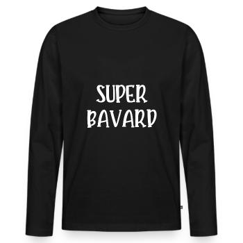 super bavard - T-shirt manches longues Premium bio Homme - noir - Devant - Nico (187cm)
