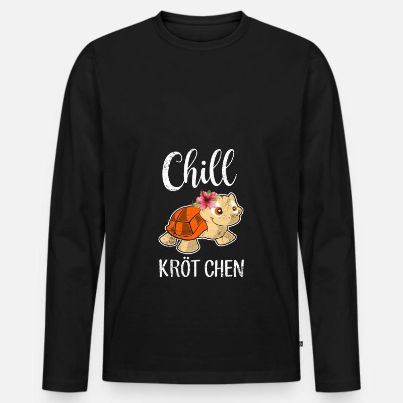 Chill Krötchen Geschenk - Männer Premium Bio Langarmshirt - Schwarz