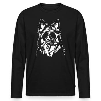 Chodsky Pes Cool Portrait Chien Chien Wilsigns - T-shirt manches longues Premium bio Homme - noir - Devant - Nico (187cm)