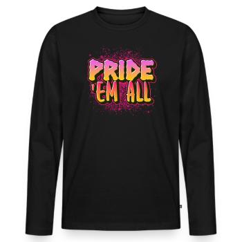 Pride them all. Gay pride. - T-shirt manches longues Premium bio Homme - noir - Devant - Nico (187cm)