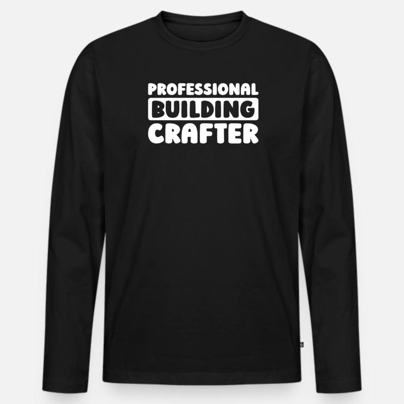 Bauarbeiter - Männer Premium Bio Langarmshirt - Schwarz