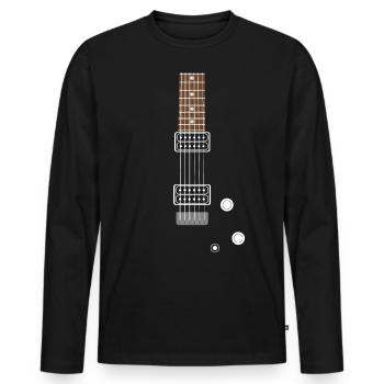 Elektrische Gitarre | Musik, Konzert, Rockband - Männer Premium Bio Langarmshirt - Schwarz - Vorne - Nico (187cm)