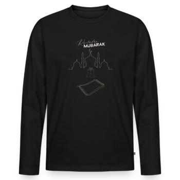 Ramadan Mubarak Pray Hands Carpet - Men's Premium Organic Long Sleeve Shirt - black - Front - Nico (187cm)