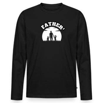 Father² 2 Sons White - Men's Premium Organic Long Sleeve Shirt - black - Front - Nico (187cm)