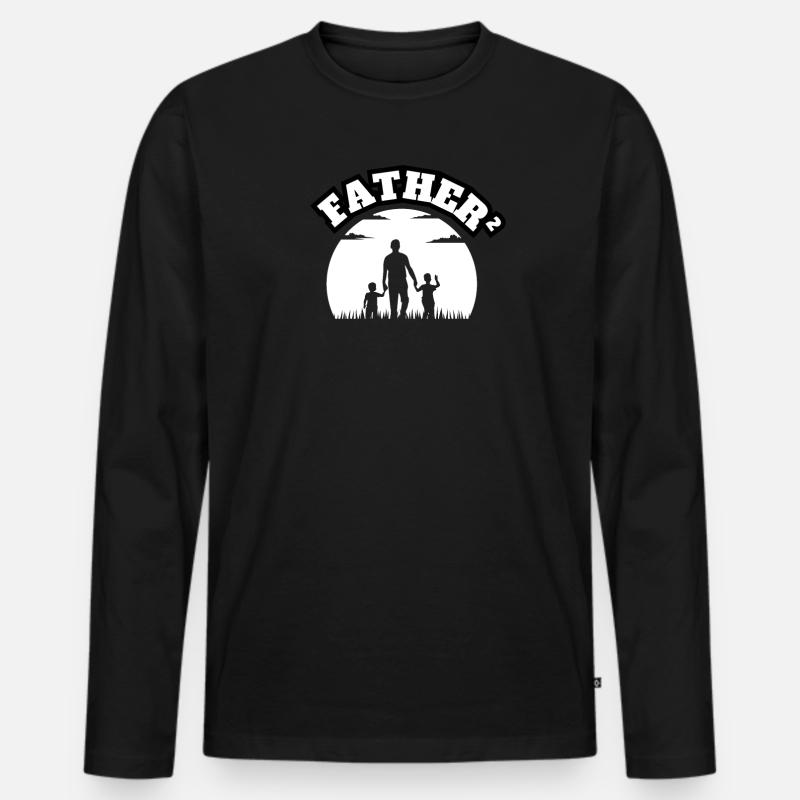 Father² 2 Sons White - Männer Premium Bio Langarmshirt - Schwarz