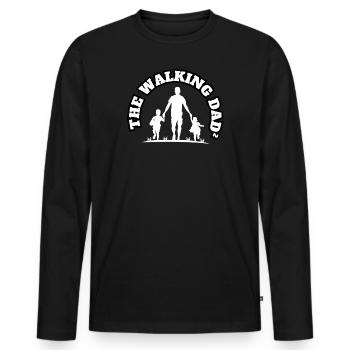 The Walking Dad² 2 Children White - Men's Premium Organic Long Sleeve Shirt - black - Front - Nico (187cm)