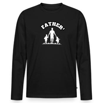 Father² 2 Children White - Männer Premium Bio Langarmshirt - Schwarz - Vorne - Nico (187cm)