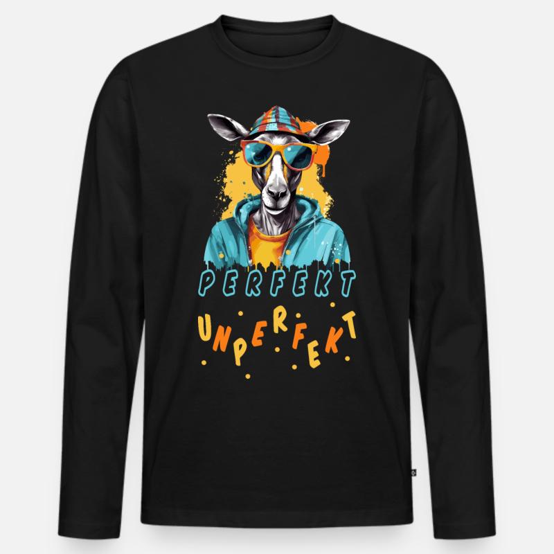 PERFEKT UNPERFEKT - Tierisch Cool - Männer Premium Bio Langarmshirt - Schwarz