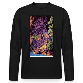 1990 Coast - Männer Premium Bio Langarmshirt - Schwarz - Vorne - Nico (187cm)